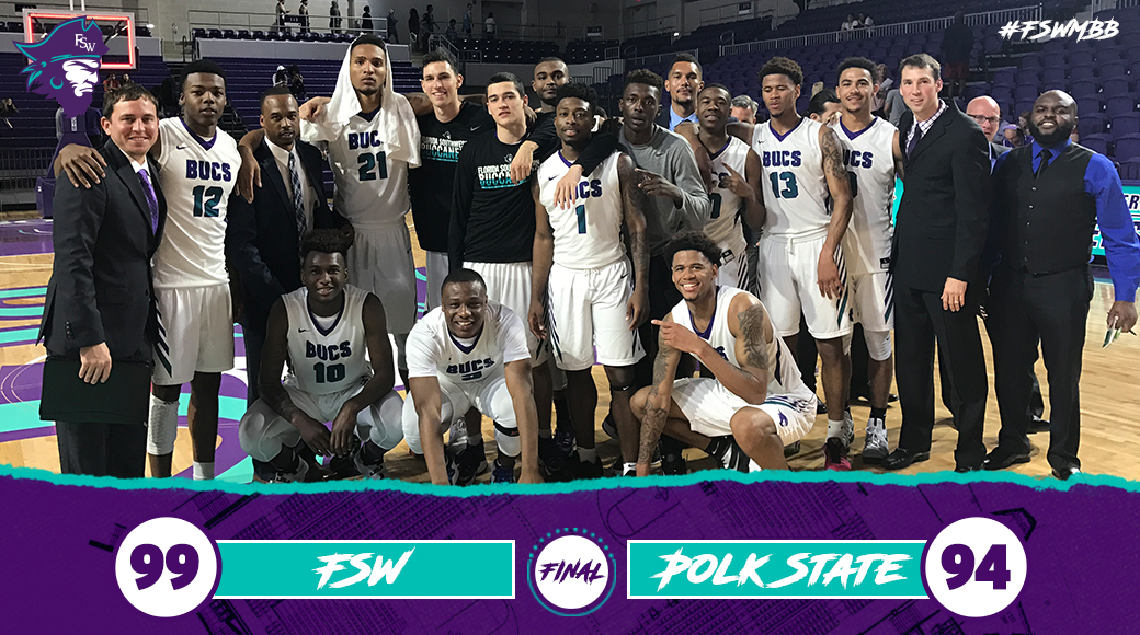 STATE TOURNEY BOUND | #FSWMBB Defeats Polk State, 99-94; Earns Program’s First Berth To State Tourney
