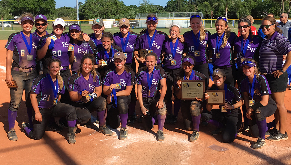 Softball Team with District Championship Plaque