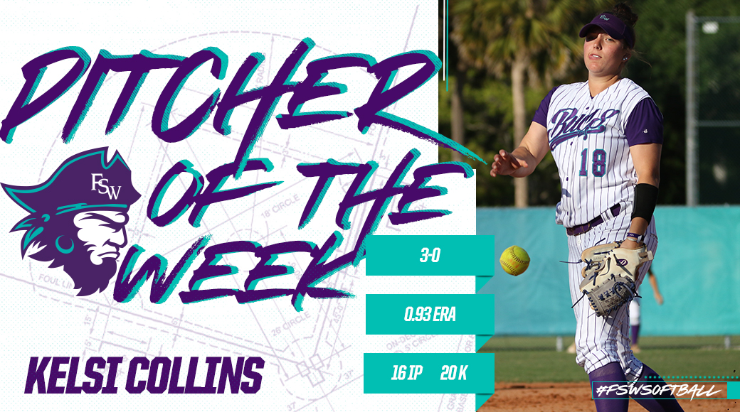 Collins Named FCSAA Pitcher of the Week For Fourth Time