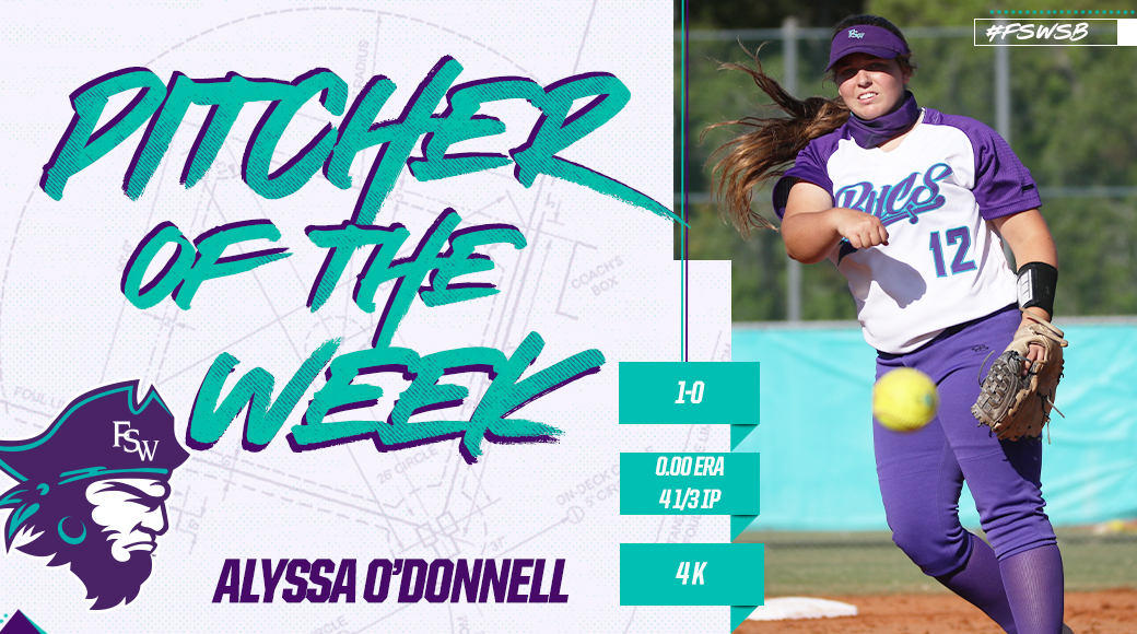 O'Donnell Earns Third FCSAA Pitcher of the Week Nod